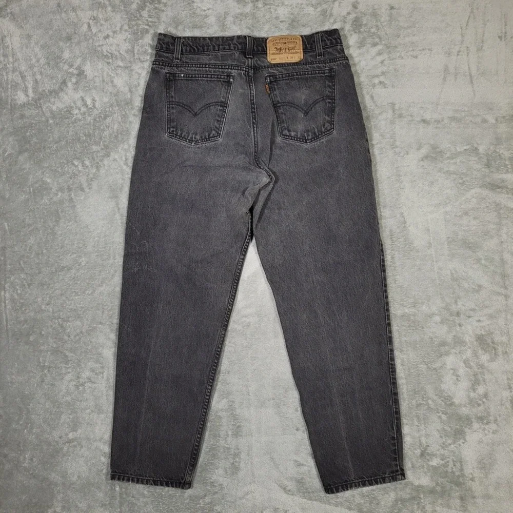 Vtg 90s Levi's 550 Jeans Black Orange Tab Jeans Denim Mens 36x30 (Fits 34x29)